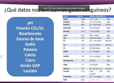 ¿Qué datos nos brindan los gases sanguíneos?
